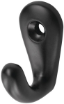 Handtuchhaken 1 Haken Höhe 36 mm, Ausladung 27 mm,Alu kunststoffbeschichtet sw, Hermeta 0557
