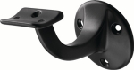 Handrail support with curved support Diameter wall plate 56 mm, aluminium plastic-coated black, Hermeta 3505