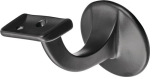 Handrail support with straight support Diameter wall plate 56 mm, aluminium plastic-coated black, Hermeta 3508