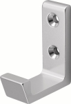 Coat hook Projection 41 mm, height 47 mm Silver anodised aluminium, Hermeta 0139