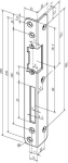 Left-hand safety angle striking plate Thickness 3 mm, white steel Assa Abloy 069