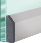 Türdichtung für Glastüren 1-seitig, L=709 mm Alu silberf. eloxiert, Planet KG-SM-Set