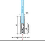 Türdichtung für Glastüren 1-seitig, L=959 mm Alu silberfarben eloxiert, Planet KG-F8