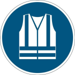 Gebotszeichen, Folie selbstklebend 430 mm R9 blau/weiß Warnweste benutzen Durable