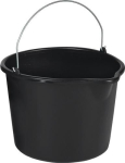 Construction bucket with spout 12 l black, litre scale made of plastic