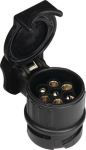 Mini korte adapter Spanning 12 V 7-pins zwart Kunststof