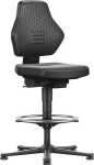 Air Flow bureaudraaistoel Zithoogte 570-850 mm Vloerglijders, voetring, zwart kunstleer