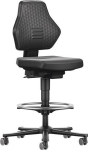 Air Flow bureaudraaistoel Zithoogte 610-890 mm Wielen, voetring, zwart kunstleer