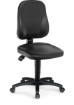 Werkdraaistoel Zithoogte 450-620 mm Wielen, bekleding van zwart kunstleer