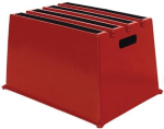 Zware opstap Treden incl. platform 1 Platformhoogte 307 mm, rood kunststof