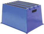 Zware opstap Treden incl. platform 1 Platformhoogte 307 mm, blauw kunststof