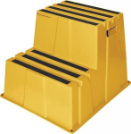 Zware opstap Treden incl. platform 2 Platformhoogte 500 mm, kunststof geel