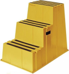 Zware opstap Treden incl. platform 3 Platformhoogte 730 mm, kunststof geel