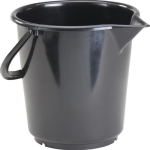Bucket with plastic handle 10.5 l, ØxH 286x283 mm HD-PE black, Hünersdorff 941200