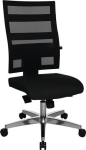 Bürodrehstuhl mit Punktsynchrontechnik, 450-550 mm Topstar 9590 T200, schwarz/schwarz