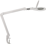 LED-Lupenleuchte Glaslinse 127 mm (5"), Tischklemme weiß