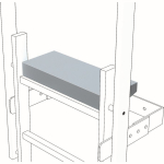 Fixed ladder exit step Galvanised steel, step depth 200 mm Zarges