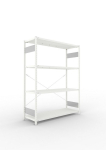 Basisrekken 1-regelig, frame gedemonteerd HxLxD 2000x1500x500 mm, grijs RAL 7035 Meta Clip S3 AR 200/1100 kg 4 planken