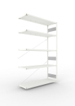 Aanbouwrekken 1-regelig, frame gedemonteerd HxLxD 2500x1500x500 mm, grijs RAL 7035 Meta Clip S3 AR 200/1650 kg 5 schappen