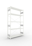 Basisrekken 1-regelig, frame gedemonteerd HxLxD 2500x1500x400 mm, grijs RAL 7035 Meta Clip S3 AR 200/1650 kg 5 schappen