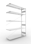 Aanbouwrekken 1-regelig, frame gedemonteerd HxLxD 2500x1700x500 mm, gegalvaniseerd Meta Clip S3 AR 200/1650 kg 5 schappen