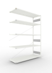Aanbouwrekken 1-regelig, frame gedemonteerd HxLxD 2500x1700x600 mm, grijs RAL 7035 Meta Clip S3 AR 200/1650 kg 5 schappen