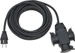 Extension cable 3-way coupling 10 m H07RN-F3G1.5 IP44 black Brennenstuhl