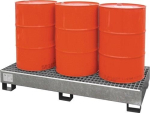Drip tray 210 l, LxWxH 1850x820x270 mm Sheet steel with grating, silver