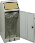 Wertstoffsammler mit Müllsackhalter 70 l, HxBxT 1000x400x380 mm, lichtgrau mit Trethebel, Stumpf