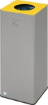 Plastic waste collector 81 litres HxWxD 796x320x320 mm, silver yellow VAR