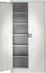 Flügeltürenschrank mit Höhenausgleich HxBxT 2200x950x500 mm 5 Böden Mauser lichtgrau/lichtgrau