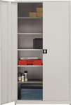 Flügeltürenschrank mit Höhenausgleich HxBxT 2200x1200x500 mm 5 Böden Mauser lichtgrau/lichtgrau