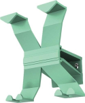 Wall coat rack Aluminium green 4hooks length 170 mm