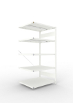 Anbauregal 1-zeilig, Rahmen vorgefertigt HxLxT 2000x1000x800 mm, RAL 7035 Meta Clip AR 330/1650 kg 5 Böden