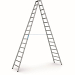 Stufenstehleiter Alu 2x16 Stufen Leiterlänge 4,51 m, Arbeitshöhe 5,7 m Zarges Saferstep B