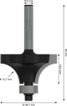 Rounding cutter 6 mm R1 12.7 mm, D 38.1 mm, L 18.6 mm G 60 mm Bosch 2.608.628.458