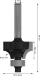 Rounding cutter 6 mm R1 6.3 mm, D 25.4, L 13.1 mm, G 54 mm Bosch 2.608.628.456