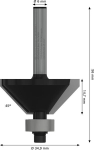 Chamfer cutter 6 mm, D1 34.9 mm L 14.6 mm, G 56 mm, 45° Bosch 2.608.628.448