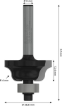 Profile cutter 6 mm R1 4 mm, D1 28.6 mm, L 12.4 mm, G 54 mm Bosch 2.608.628.454