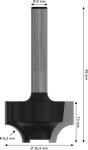 Profile cutter, 6 mm R1 6.3 mm, D 25.4 mm, L 14 mm G 46 mm Bosch 2.608.628.459