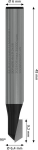 V-groove milling cutter 6 mm, D1 6.35 mm, L 16 mm, G 48 mm, 90° Bosch 2.608.628.445