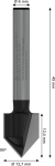 V-groove cutter Standard for Wood 6 mm D1 12.7 mm, L 12.7 mm,G 45 mm,90° Bosch 2.608.628.447