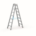 Stehleiter Alu 2x7 Sprossen Leiterlänge 2,06 m, Arbeitshöhe 3,25 m Zarges Coni B