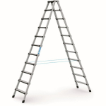 Stufenstehleiter Alu 2x11 Stufen Leiterlänge 2,99 m, Arbeitshöhe 4,25 m gepol.Vorderkante Zarges Comfortstep B