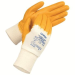 Handschoenen, nitril Maat gedeeltelijk gecoat wit/oranje Uvex contact ergo ENB 20C