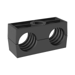 Dubbel klemlichaam DIN 3015 Deel 3 Bg3D 20/16 mm, PP zwart geribbeld Stauff 320/16-PP-BK