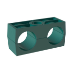 Dubbel klemlichaam DIN 3015 Deel 3 Bg3D 22/18 mm, PP glad Stauff 322/18-PP-H