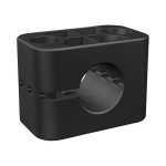 Clamp body DIN 3015 Part 1 Bg3 19 mm, PP black smooth, compact Stauff 319-PP-H-CC-BK