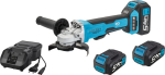 Cordless angle grinder set 2x18 V battery 5Ah charger in case Hazet 9233-7/4