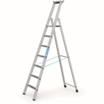 Stufenstehleiter Alu mit Ablage 7 Stufen Plattformhöhe 1,85 m, Arbeitshöhe 3,85 m Zarges Saferstep S